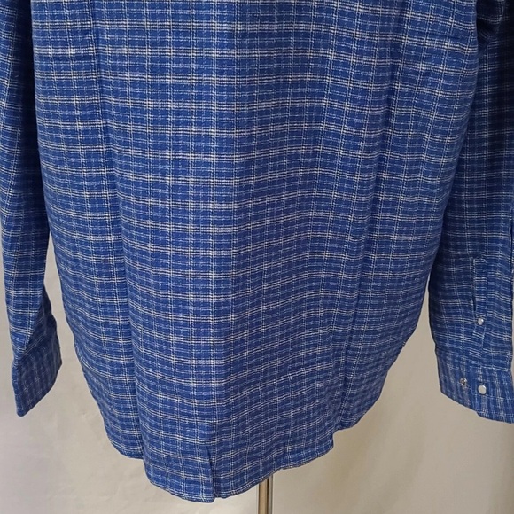 Haband Men's Blue Plaid Flannel Shirt Casual Joe Size XXL - Picture 4 of 5